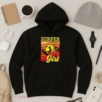Surfer Girl Surfboarding Surf Lover Surfboard Hoodie thumb 3