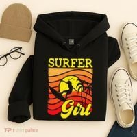 Surfer Girl Surfboarding Surf Lover Surfboard Hoodie thumb 4