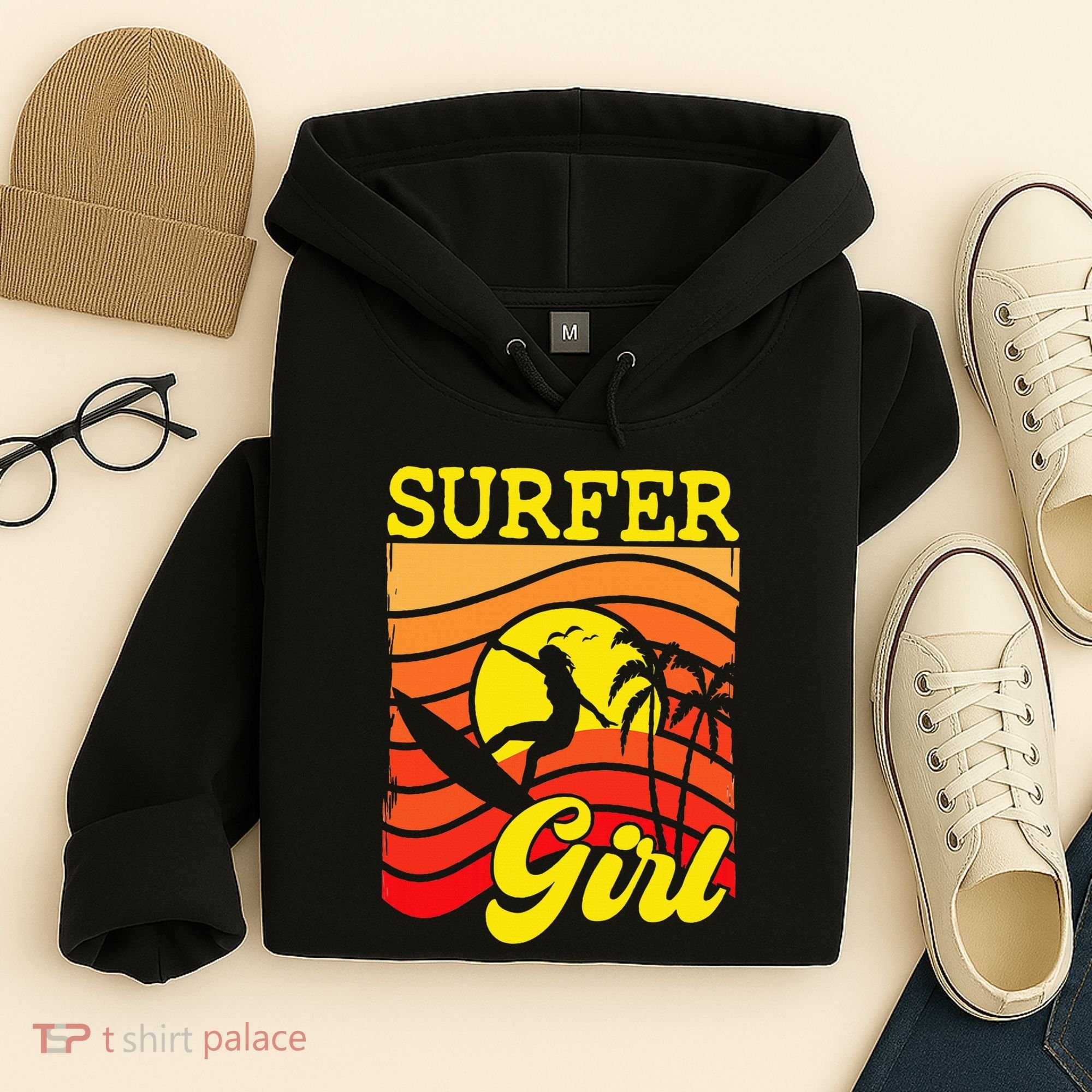 Surfer Girl Surfboarding Surf Lover Surfboard Hoodie