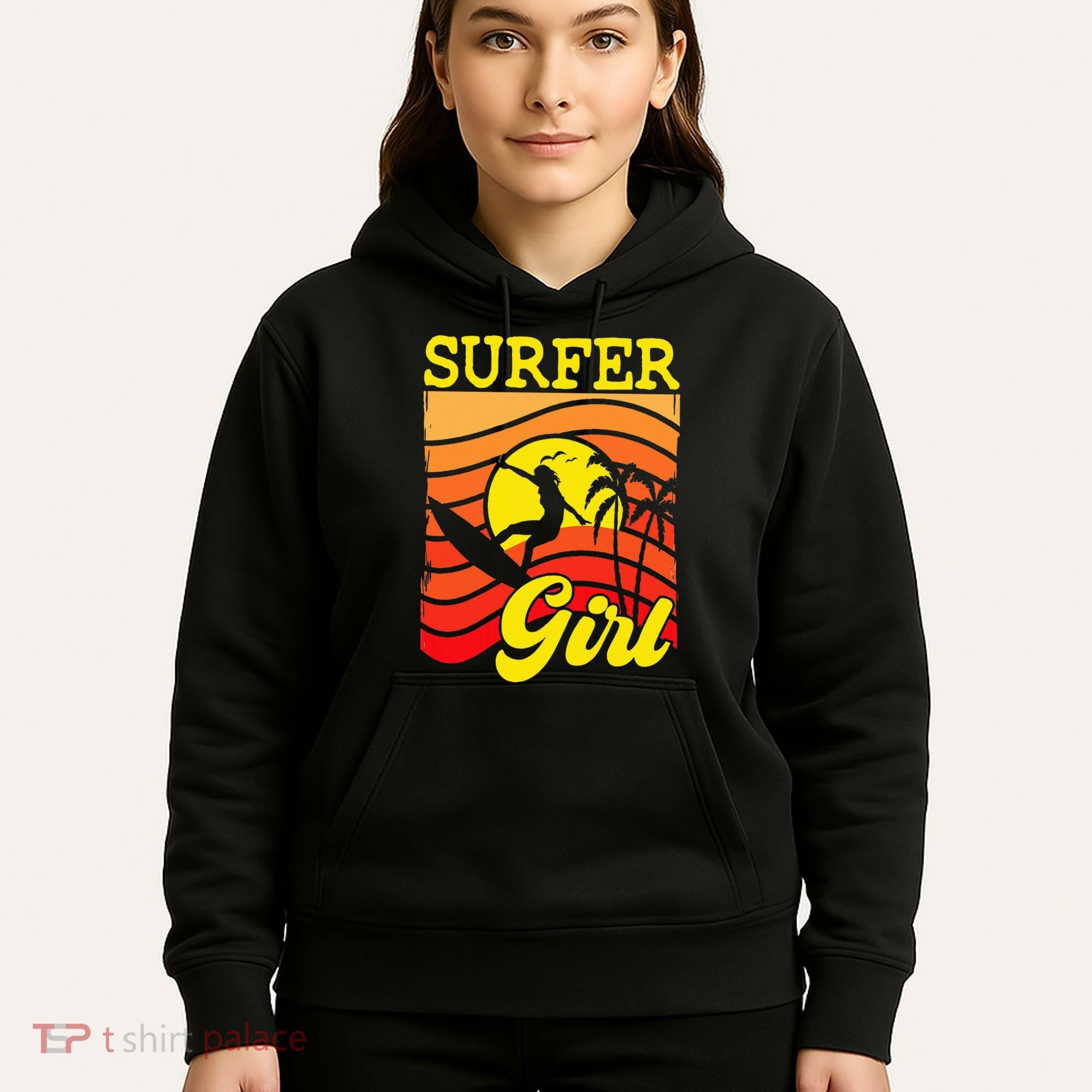Surfer Girl Surfboarding Surf Lover Surfboard Hoodie