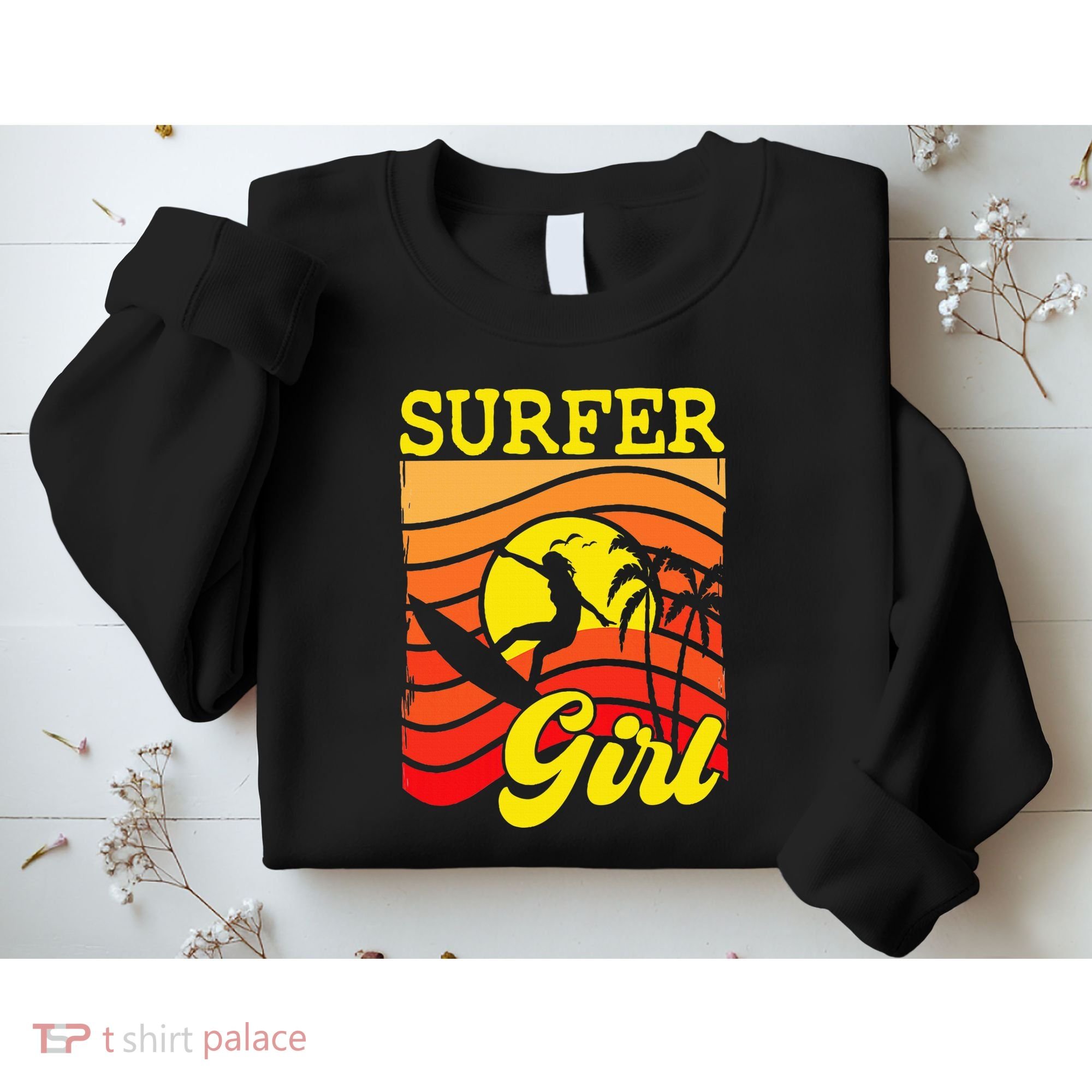 Surfer Girl Surfboarding Surf Lover Surfboard Sweatshirt