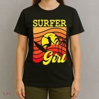 Surfer Girl Surfboarding Surf Lover Surfboard T-Shirt thumb 4