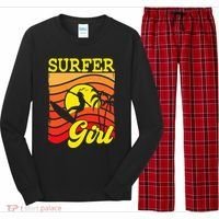 Surfer Girl Surfboarding Surf Lover Surfboard Long Sleeve Pajama Set thumb 0
