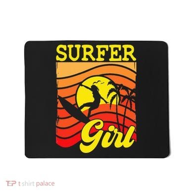 Surfer Girl Surfboarding Surf Lover Surfboard Mousepad