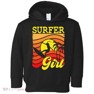 Surfer Girl Surfboarding Surf Lover Surfboard Toddler Hoodie