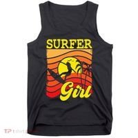 Surfer Girl Surfboarding Surf Lover Surfboard Tank Top thumb 0