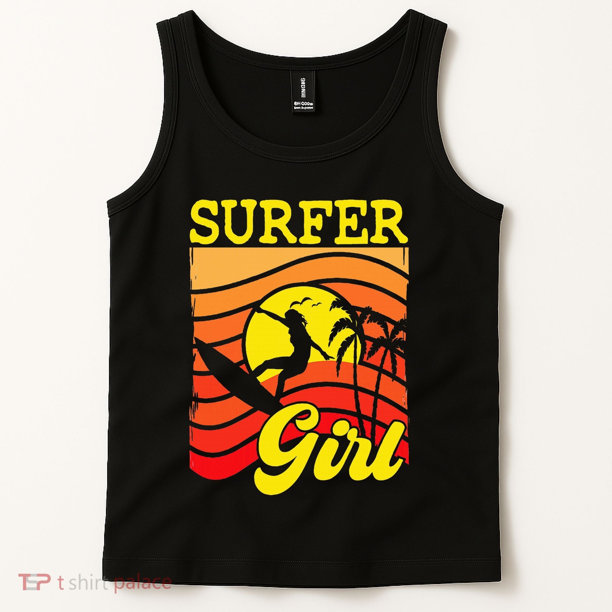 Surfer Girl Surfboarding Surf Lover Surfboard Tank Top