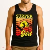 Surfer Girl Surfboarding Surf Lover Surfboard Tank Top thumb 3