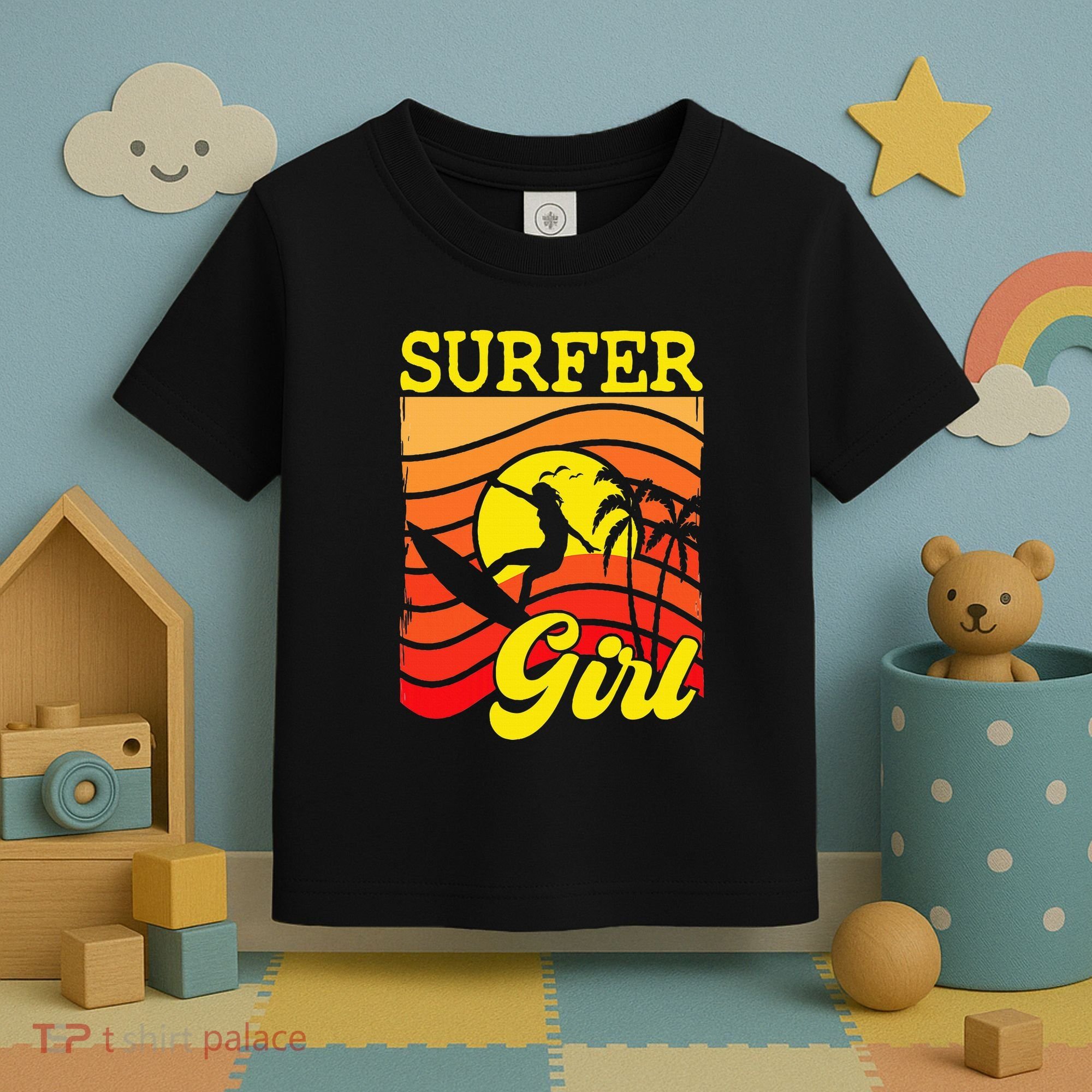 Surfer Girl Surfboarding Surf Lover Surfboard Toddler T-Shirt