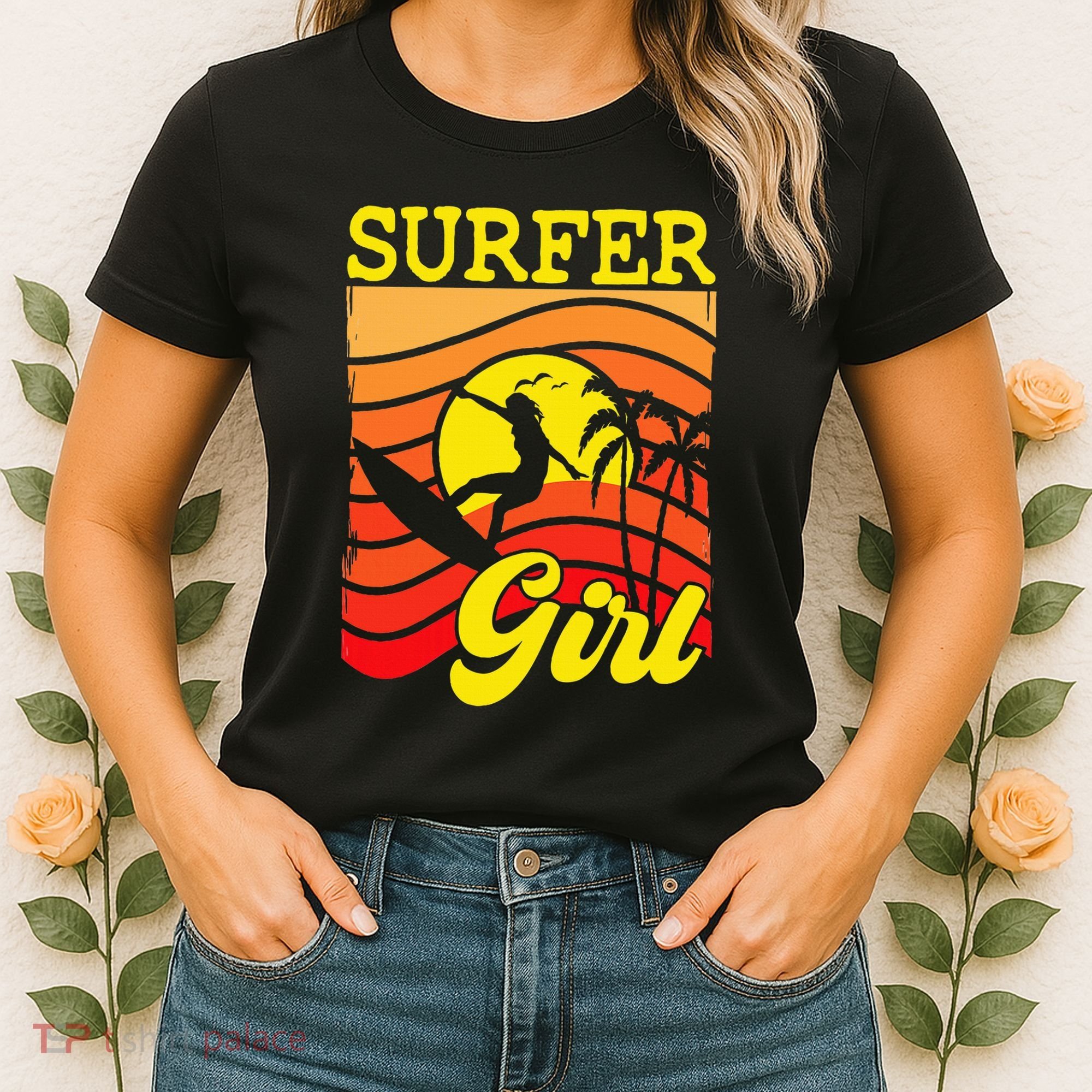 Surfer Girl Surfboarding Surf Lover Surfboard Women's T-Shirt