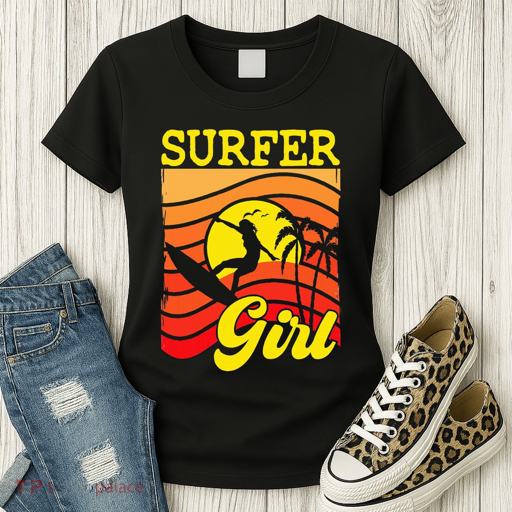 Surfer Girl Surfboarding Surf Lover Surfboard Women's T-Shirt