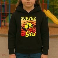 Surfer Girl Surfboarding Surf Lover Surfboard Kids Hoodie thumb 3