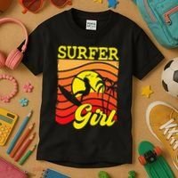 Surfer Girl Surfboarding Surf Lover Surfboard Kids T-Shirt thumb 3