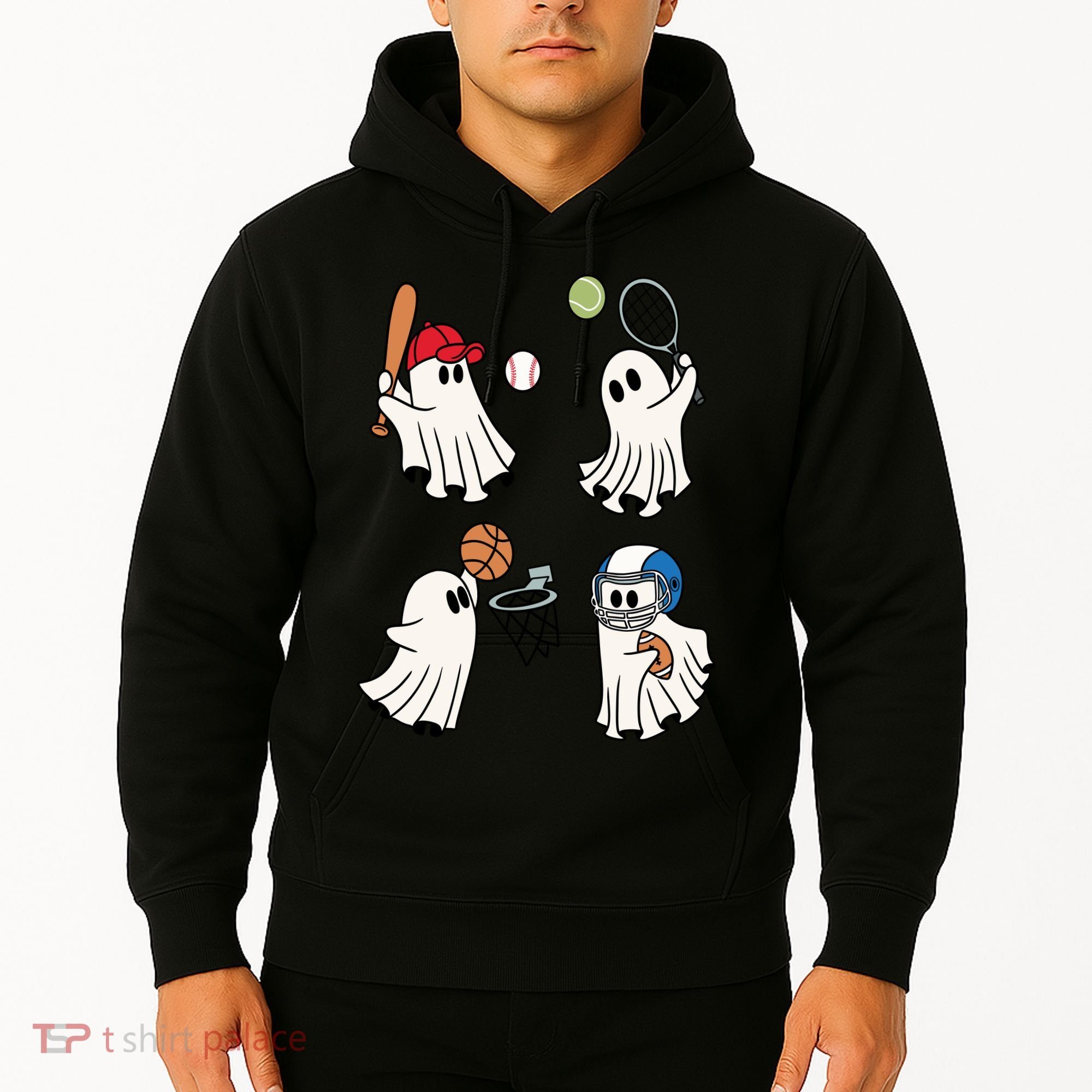 Spooky Ghost Sport Halloween Hoodie