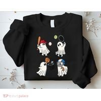 Spooky Ghost Sport Halloween Sweatshirt thumb 2