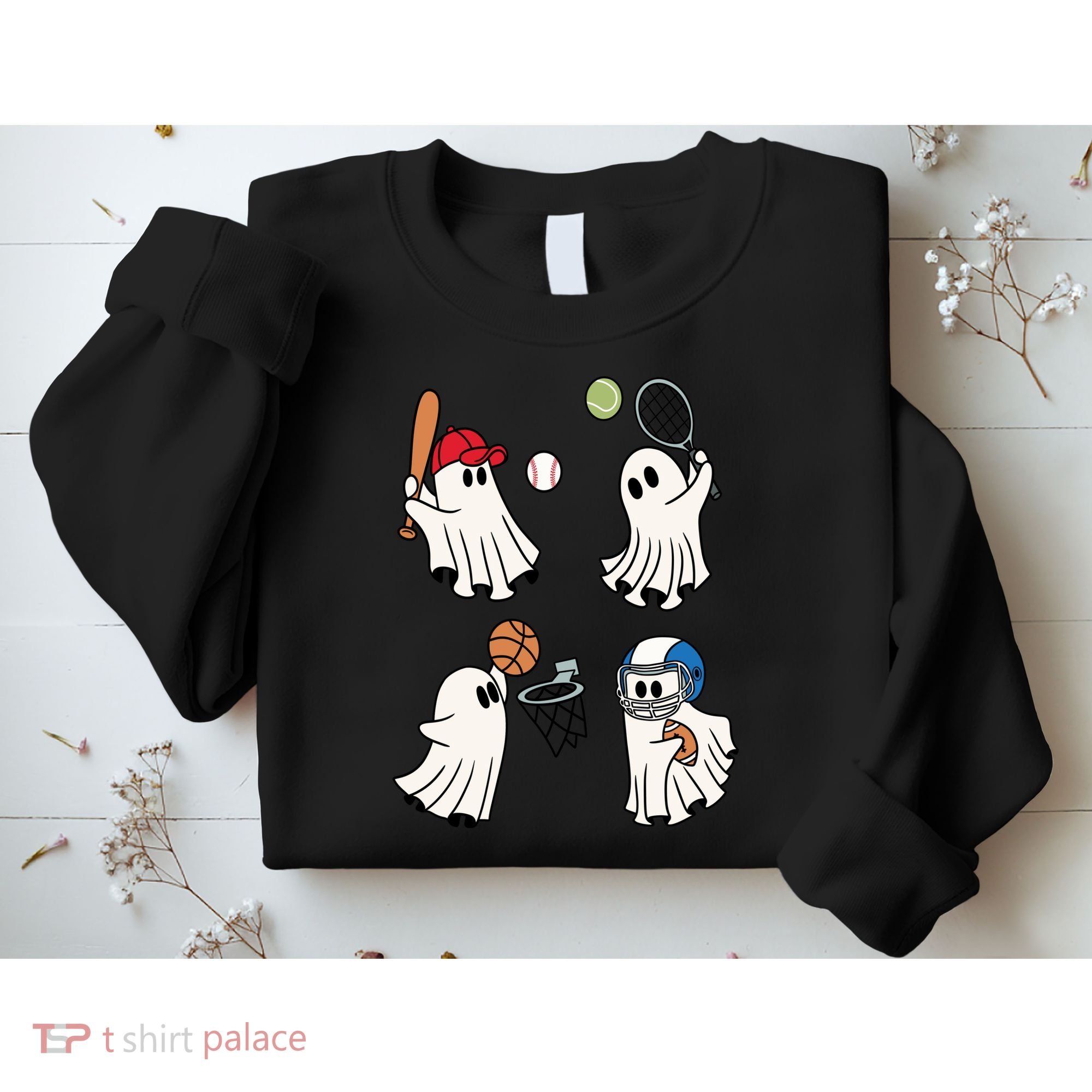 Spooky Ghost Sport Halloween Sweatshirt