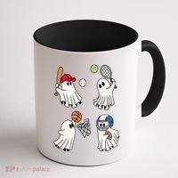 Spooky Ghost Sport Halloween Coffee Mug thumb 1
