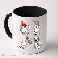 Spooky Ghost Sport Halloween Coffee Mug thumb 0