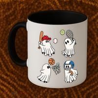 Spooky Ghost Sport Halloween Coffee Mug thumb 2