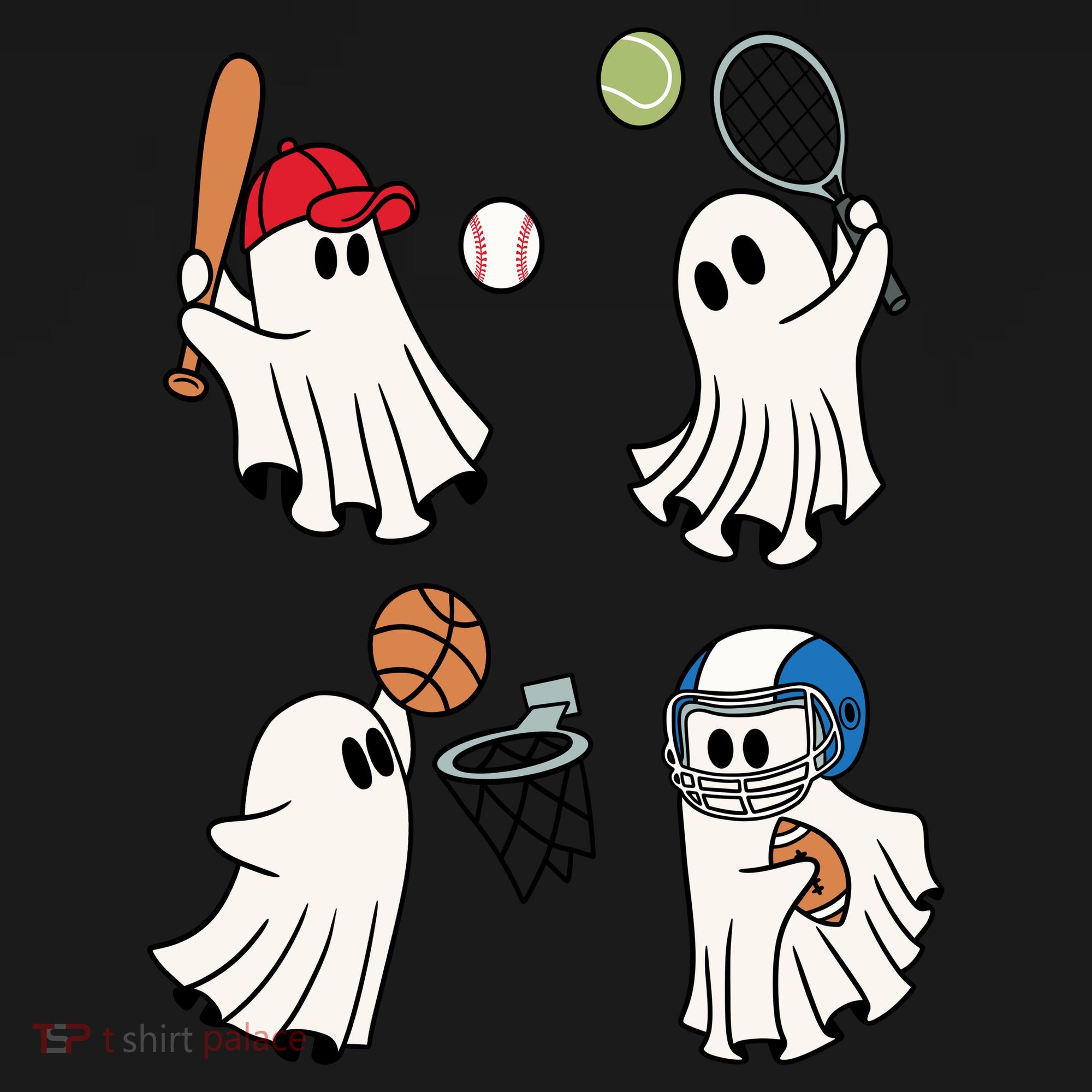 Spooky Ghost Sport Halloween Pajama Set