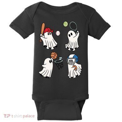 Spooky Ghost Sport Halloween Baby Bodysuit