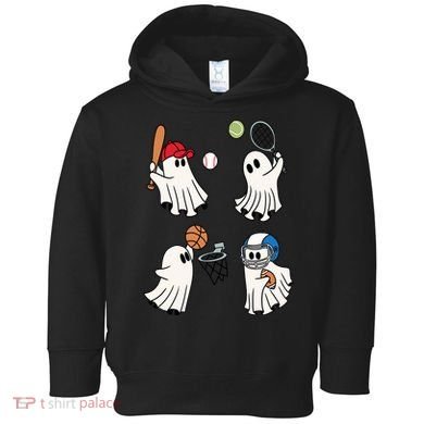 Spooky Ghost Sport Halloween Toddler Hoodie