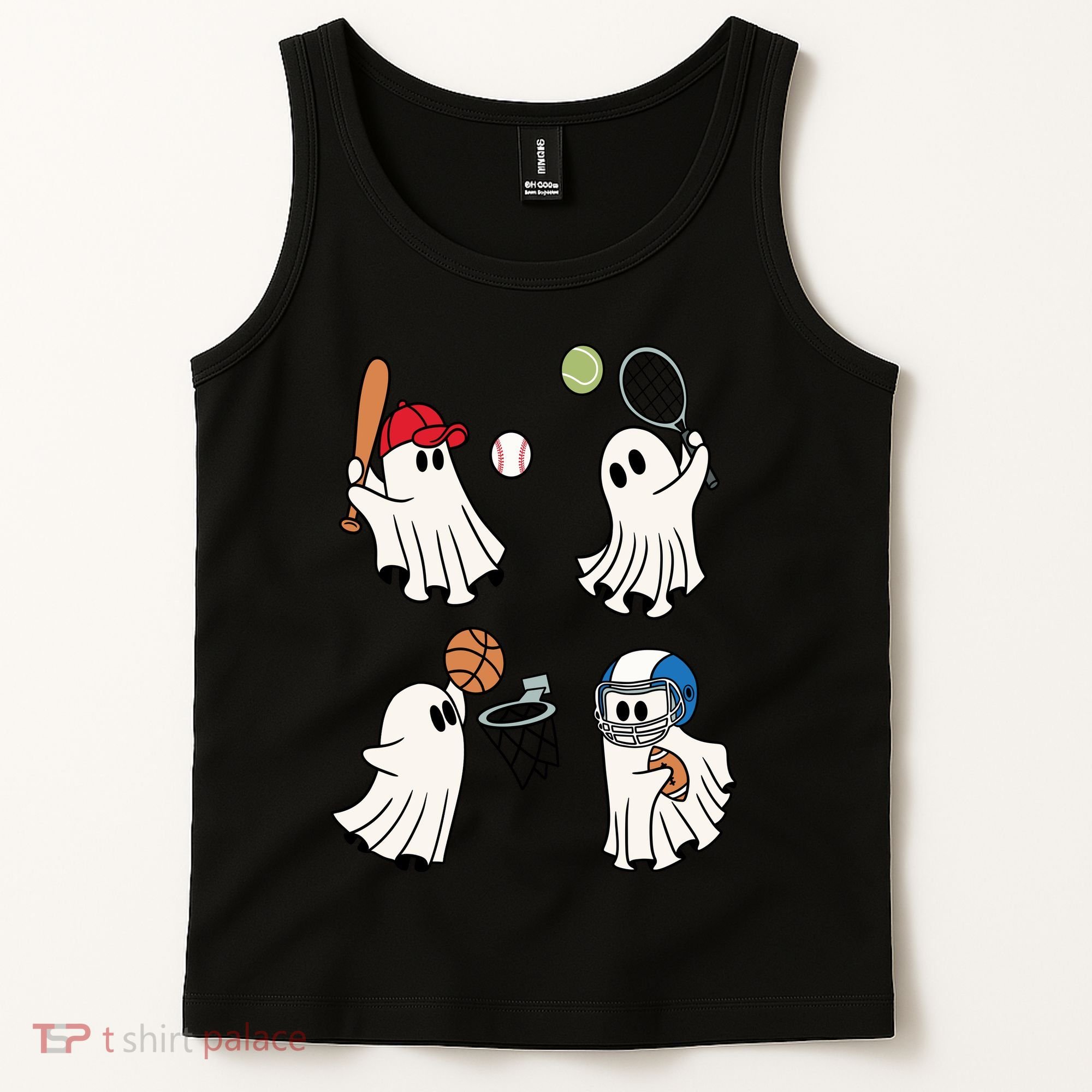 Spooky Ghost Sport Halloween Tank Top