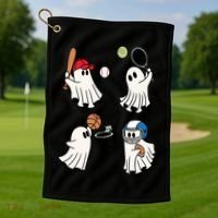 Spooky Ghost Sport Halloween Golf Towel thumb 1