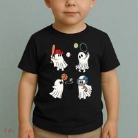 Spooky Ghost Sport Halloween Toddler T-Shirt thumb 2