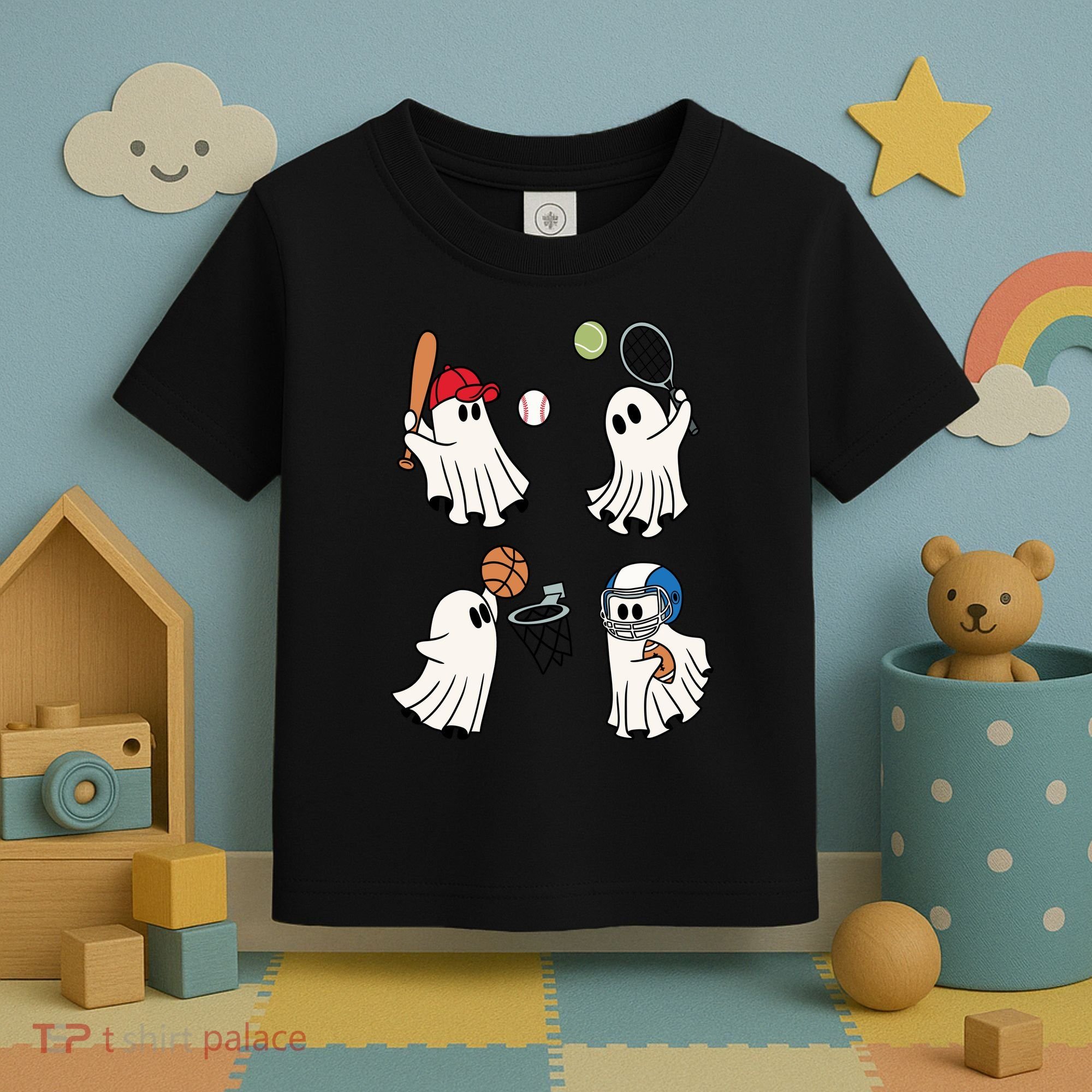 Spooky Ghost Sport Halloween Toddler T-Shirt