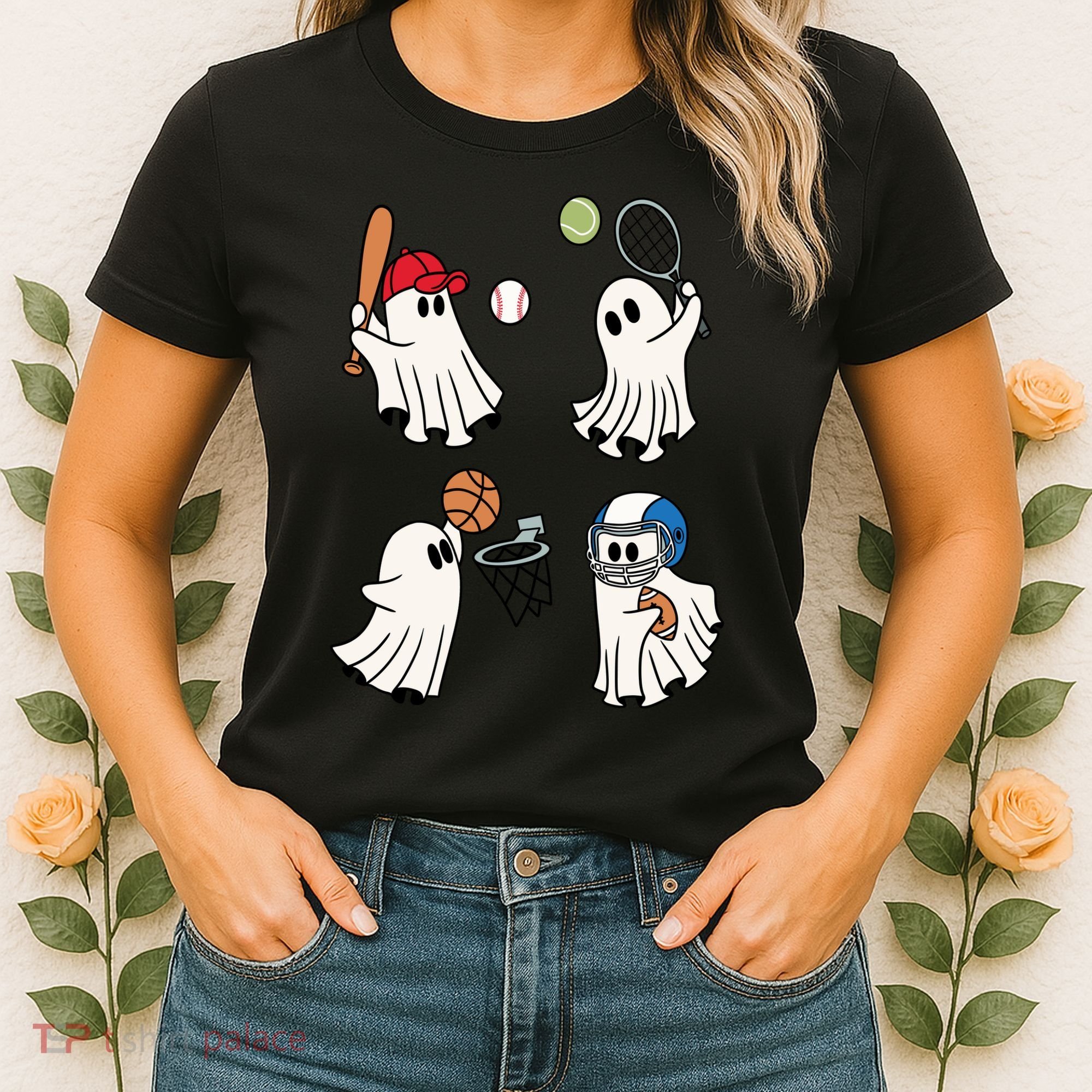 Spooky Ghost Sport Halloween Women's T-Shirt