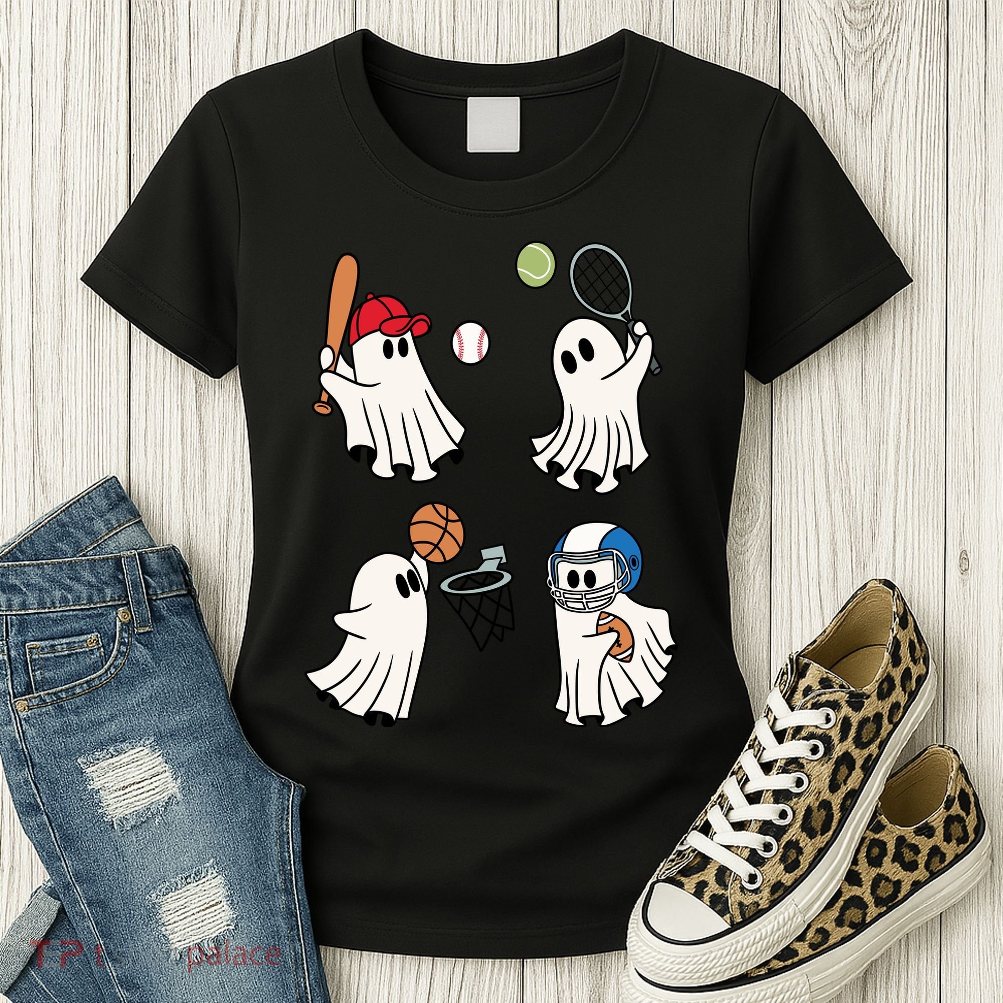 Spooky Ghost Sport Halloween Women's T-Shirt
