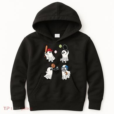 Spooky Ghost Sport Halloween Kids Hoodie