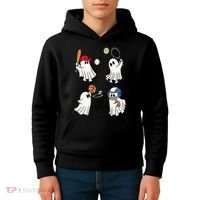 Spooky Ghost Sport Halloween Kids Hoodie thumb 4