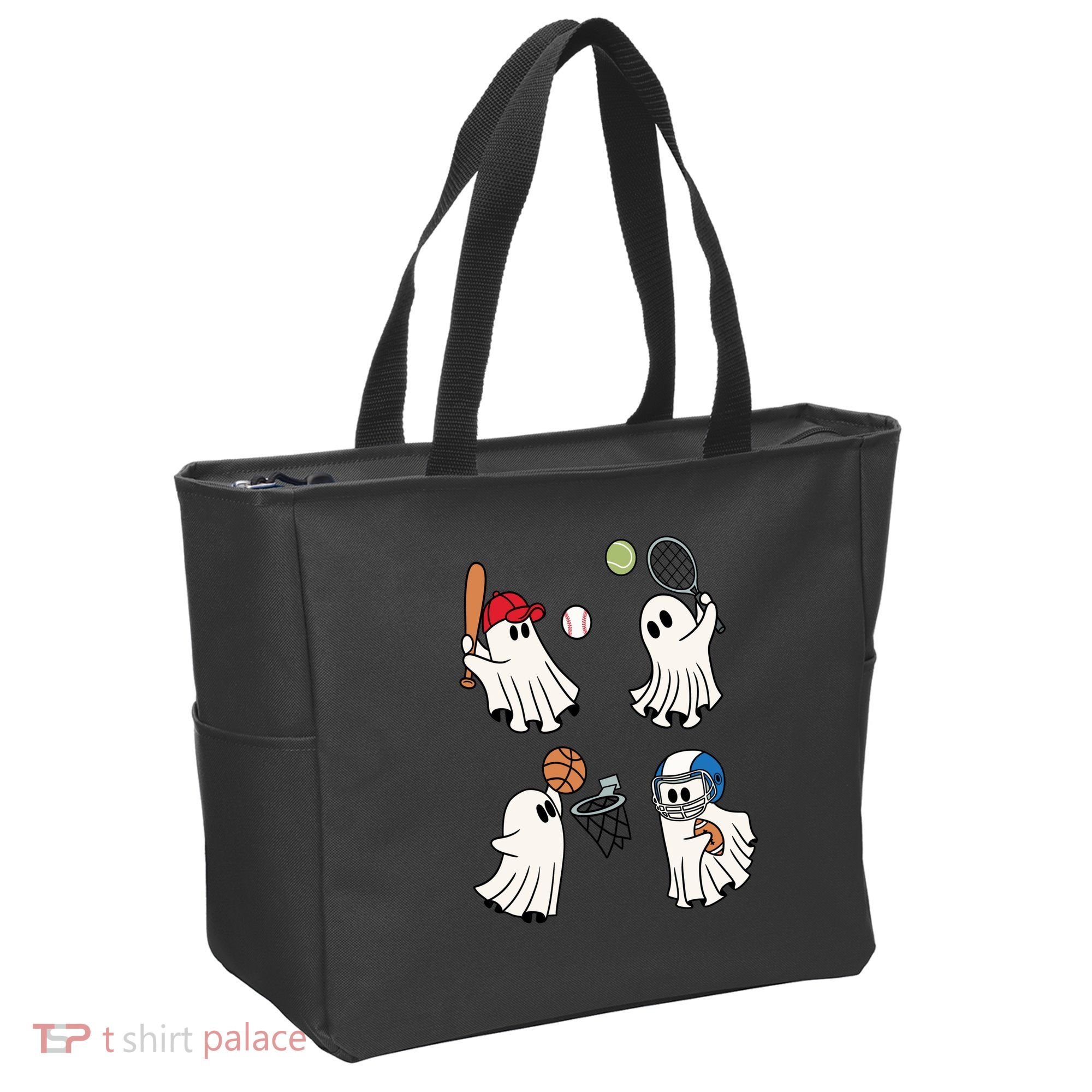 Spooky Ghost Sport Halloween Tote Bag