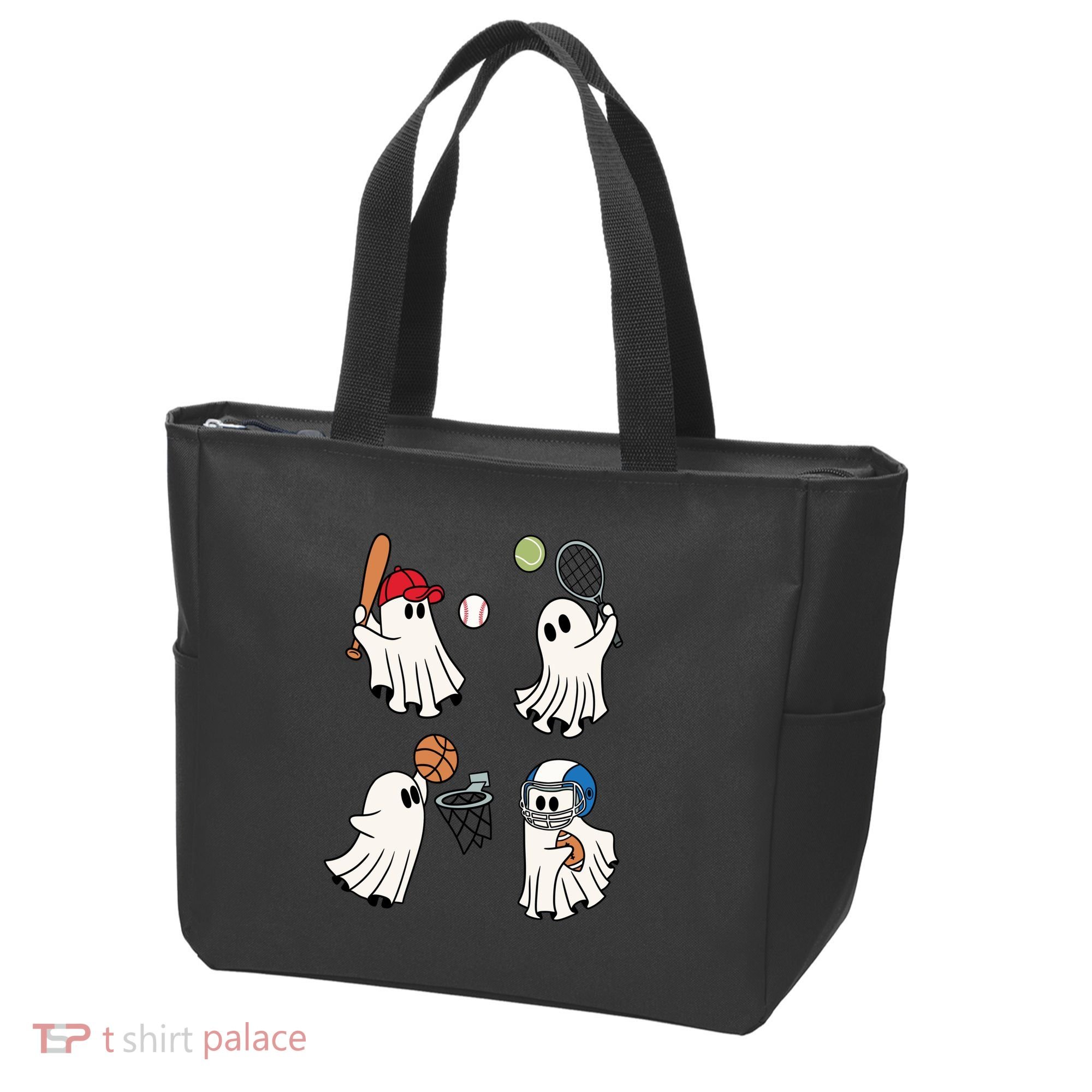 Spooky Ghost Sport Halloween Tote Bag