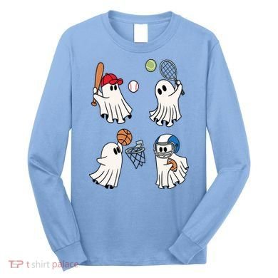 Spooky Ghost Sport Halloween Long Sleeve Shirt