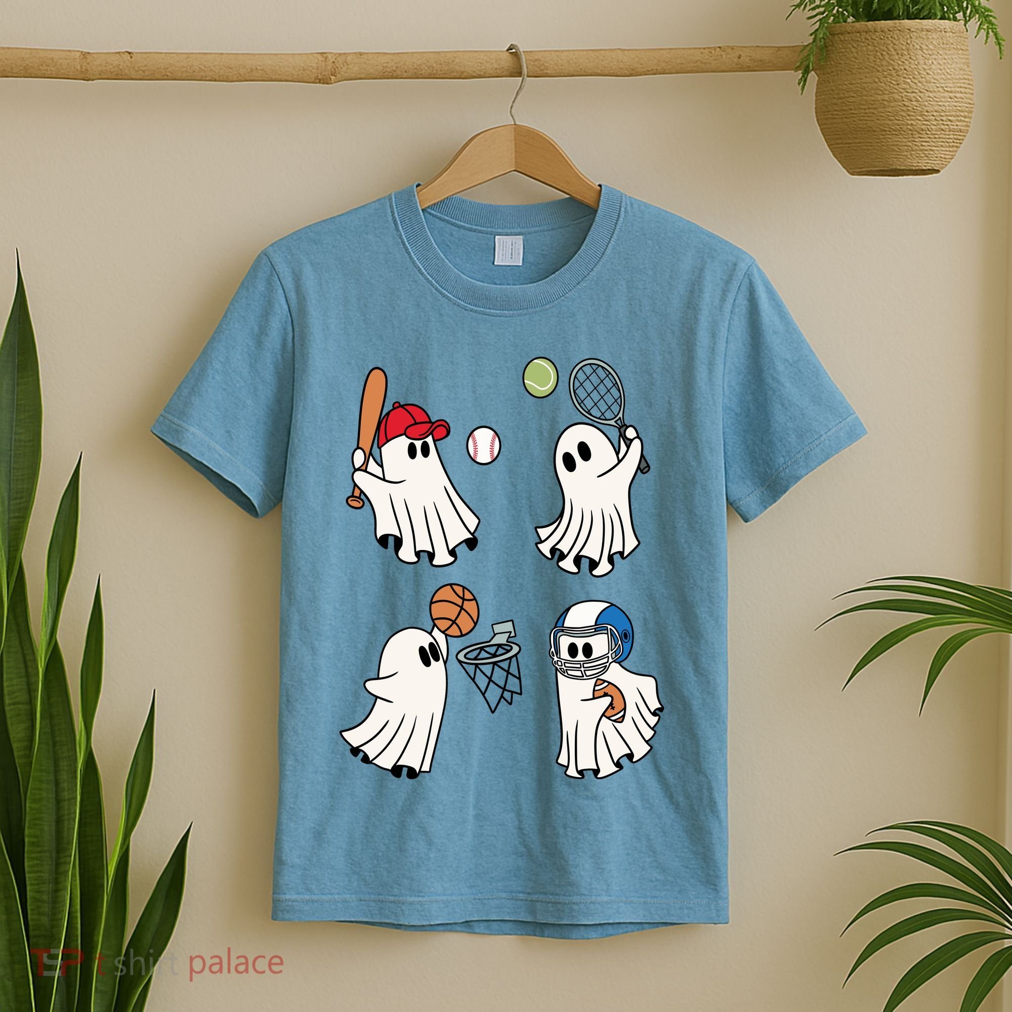 Spooky Ghost Sport Halloween T-Shirt