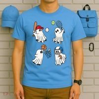 Spooky Ghost Sport Halloween T-Shirt thumb 5