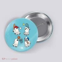 Spooky Ghost Sport Halloween Button thumb 0