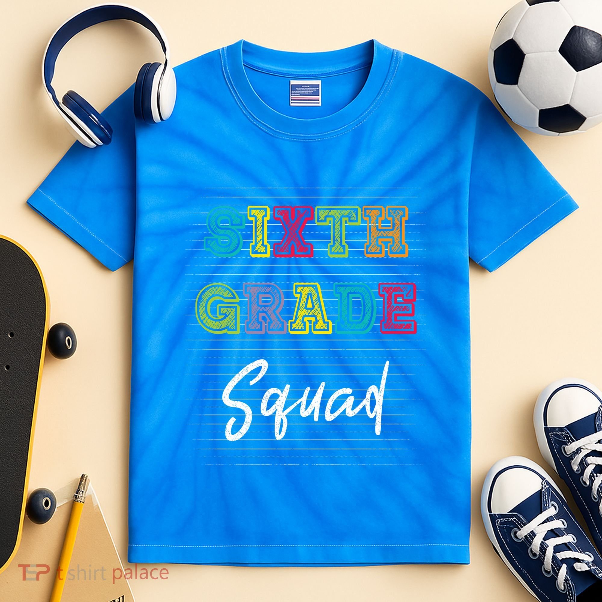 Sixth Grade Squad 6Th Grade Squad Rocks Gift Kids Tie-Dye T-Shirt