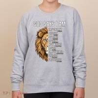 S God Says I Am Lion Christian Women's Sweatshirt thumb 0