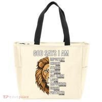 S God Says I Am Lion Christian Tote Bag thumb 0