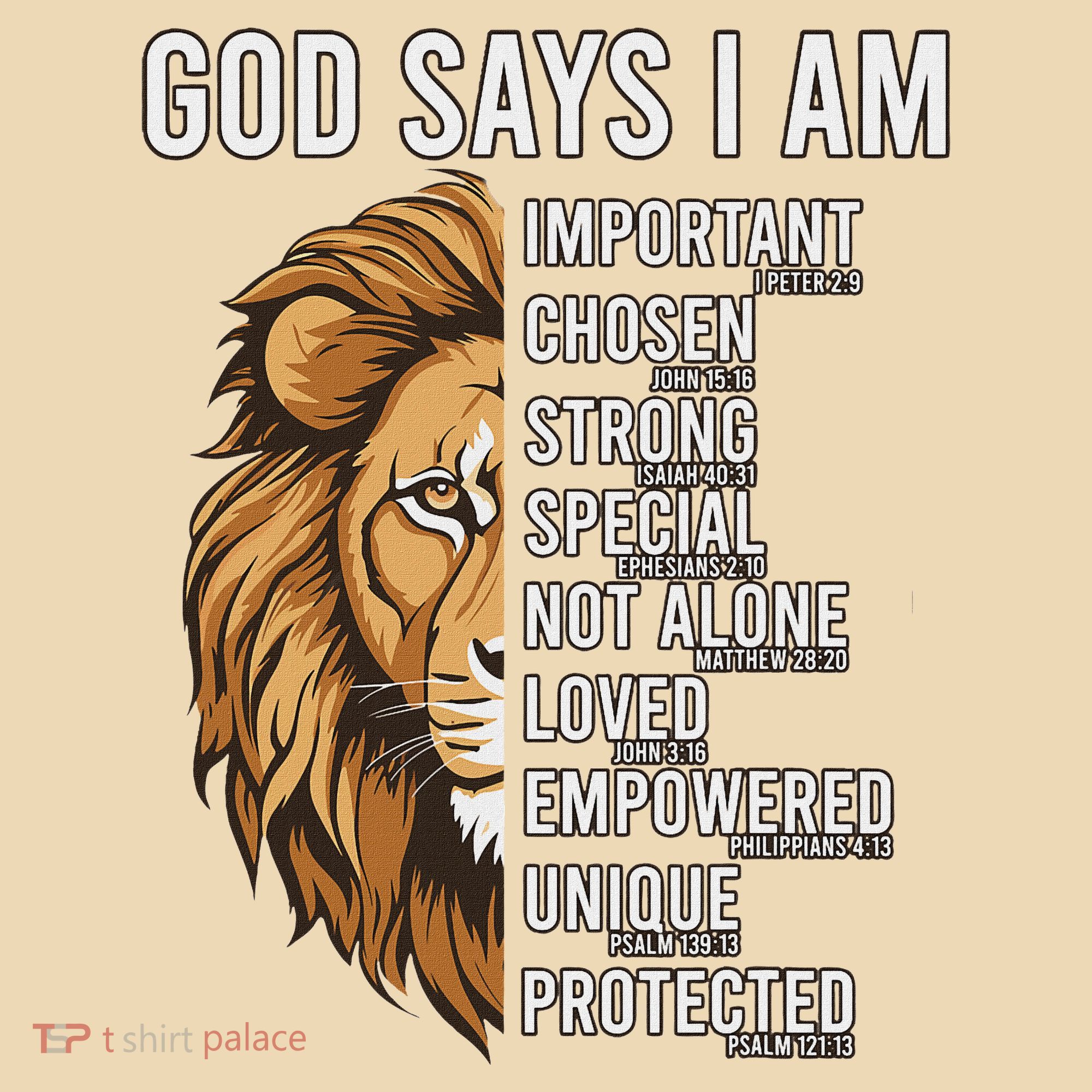 S God Says I Am Lion Christian Tote Bag