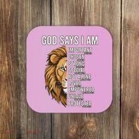 S God Says I Am Lion Christian Coaster thumb 0