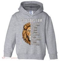 S God Says I Am Lion Christian Toddler Hoodie thumb 0