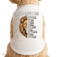 S God Says I Am Lion Christian Doggie Tank thumb 0