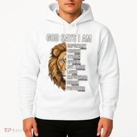 S God Says I Am Lion Christian Hoodie thumb 2