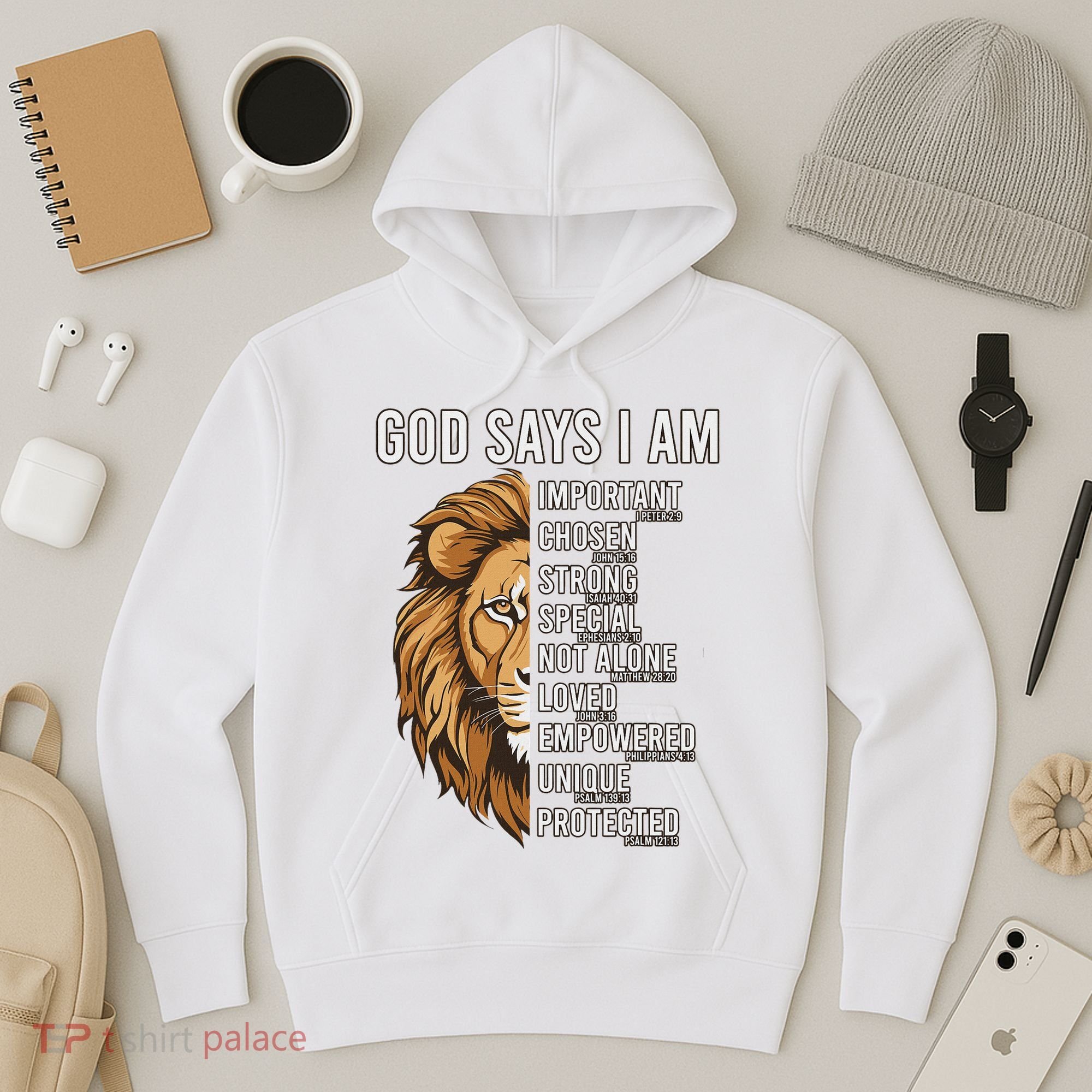 S God Says I Am Lion Christian Hoodie