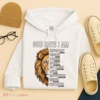 S God Says I Am Lion Christian Hoodie thumb 4